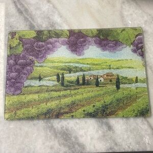 Grapevine Country Glass Cutting Board